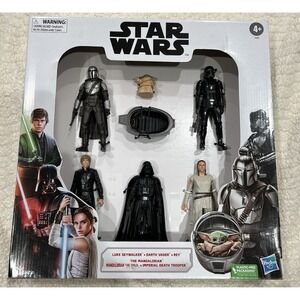Star Wars Hasbro 6-Inch Figure Set: Luke, Vader, Rey, Mando, Grogu, Trooper NEW